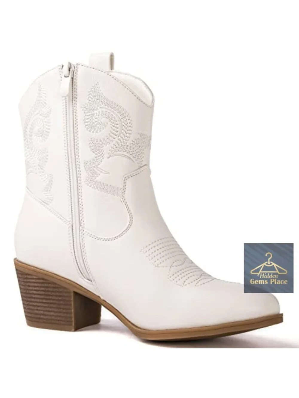 Faux Leather Cowboy Boots with 2